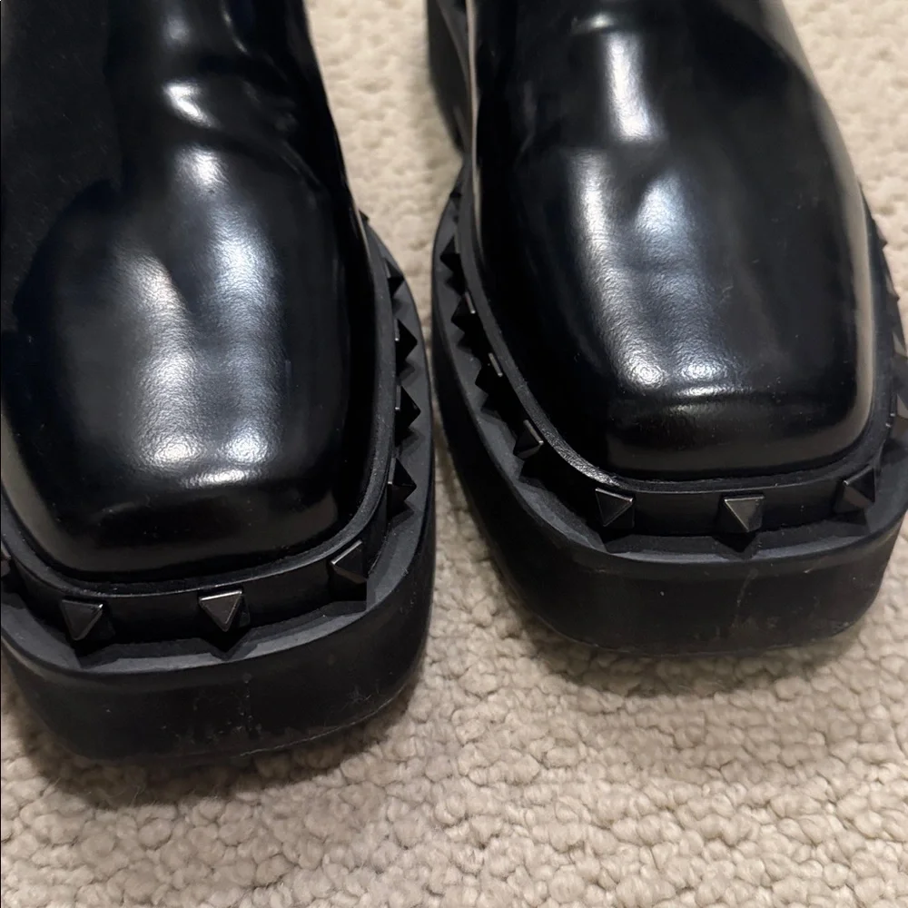 Black Patent Leather Ankle Boots - Picture 2 of 3